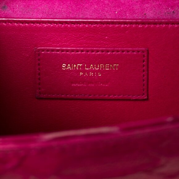 Saint Laurent Paris Pink Python Embossed Leather Kate Tassel Shoulder Bag - Picture 8 of 11